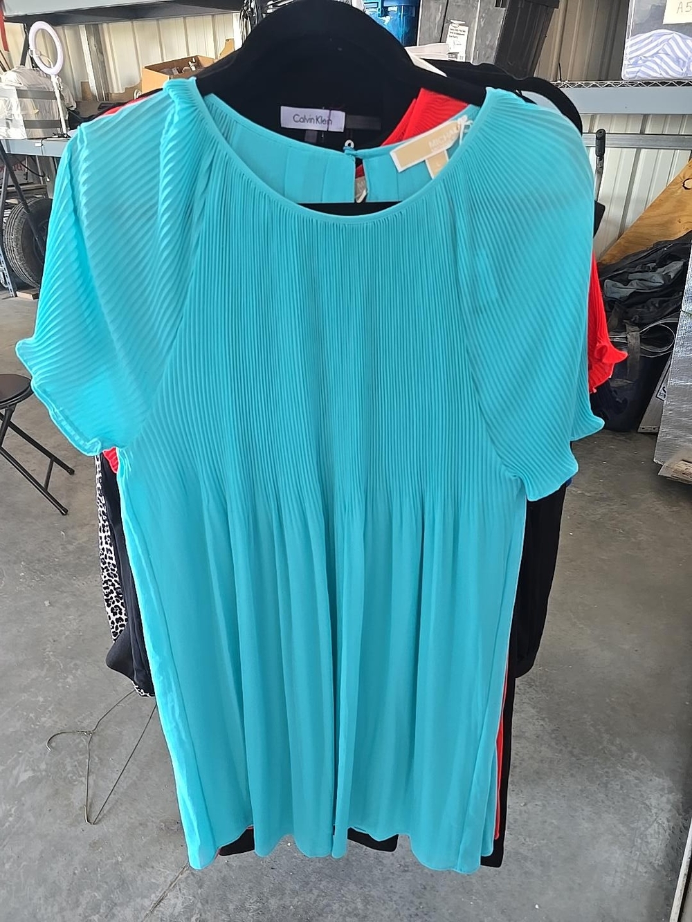 Michael Kors Women's pleated blue dress. Size L